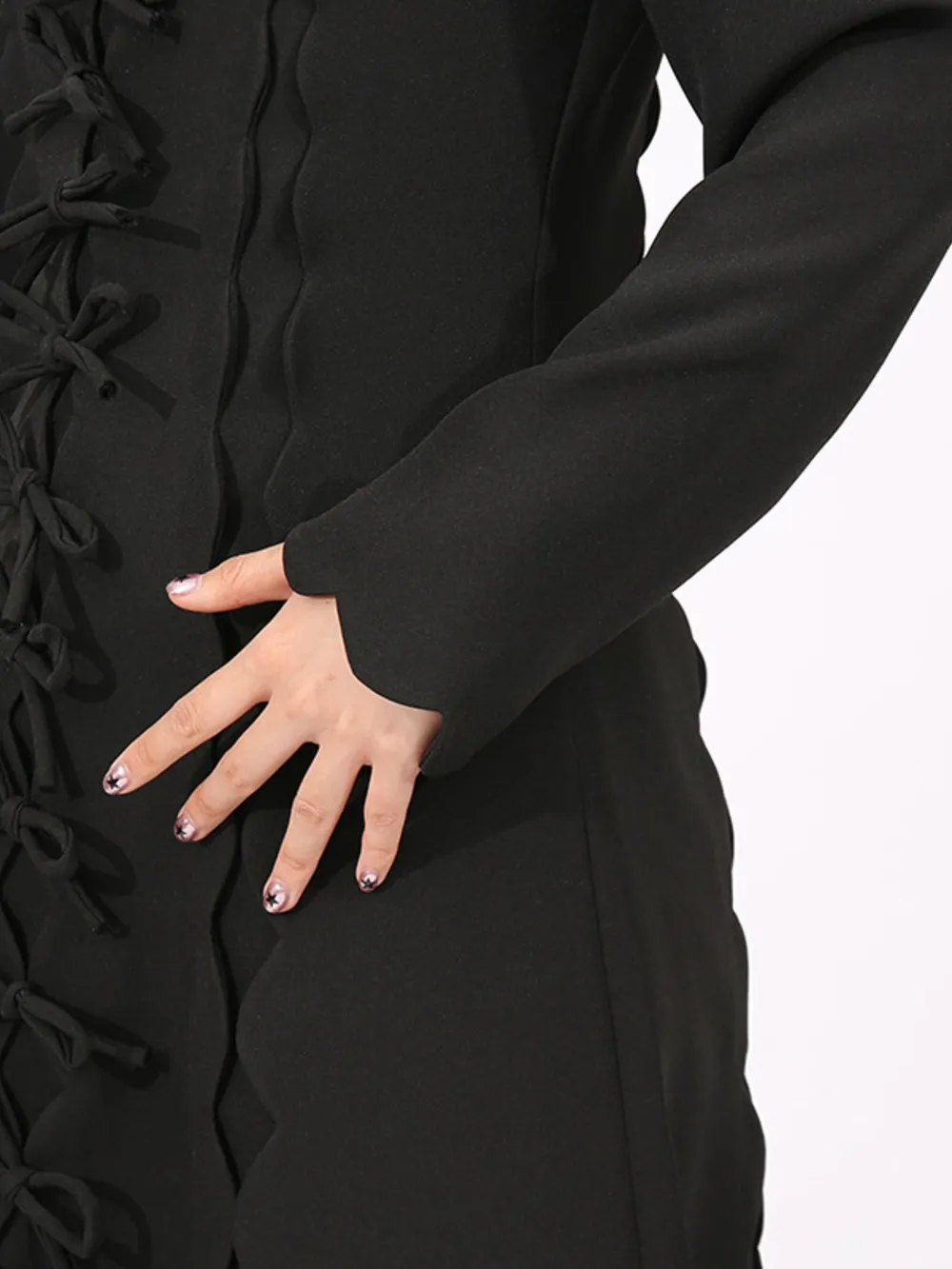 Long Sleeve Bow Front Midi Dress, image 9