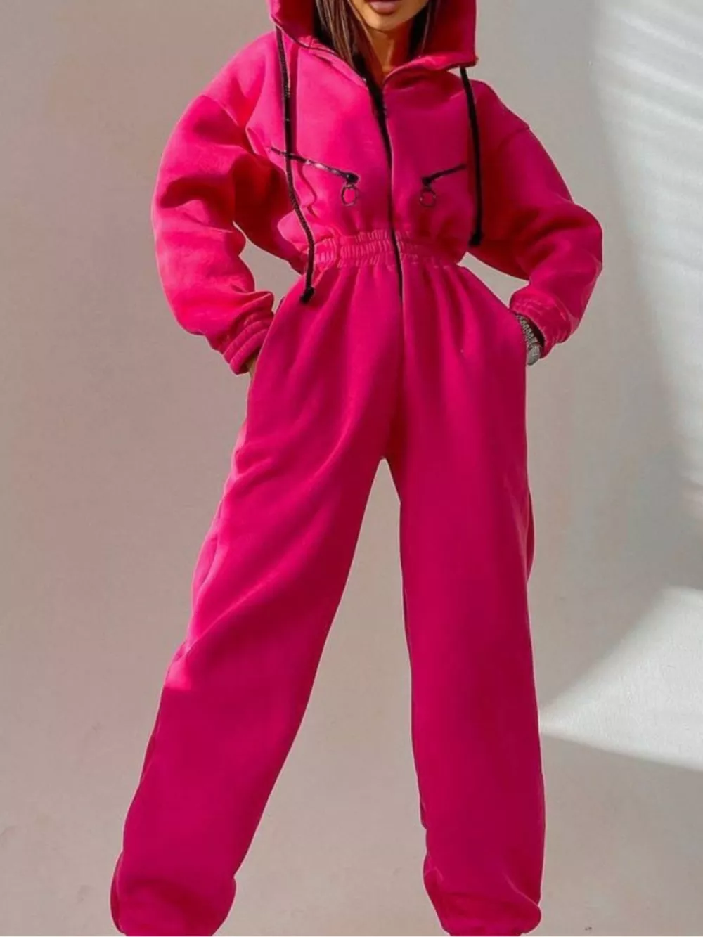 Zip Front Dropped Shoulder Jumpsuit, image 13