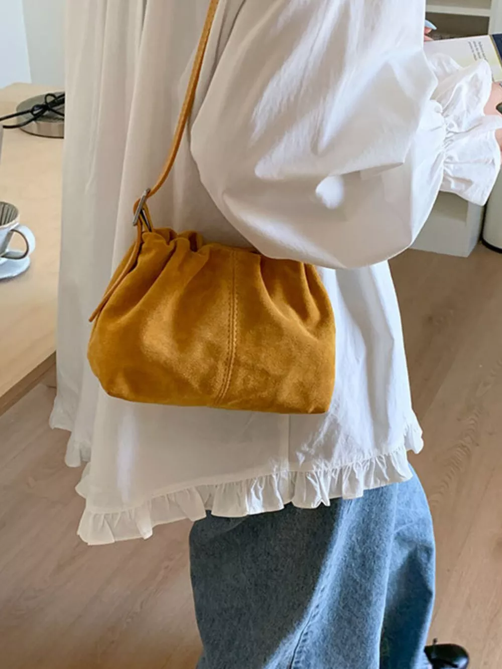 Suede Adjustable Strap Crossbody Bag, image 12