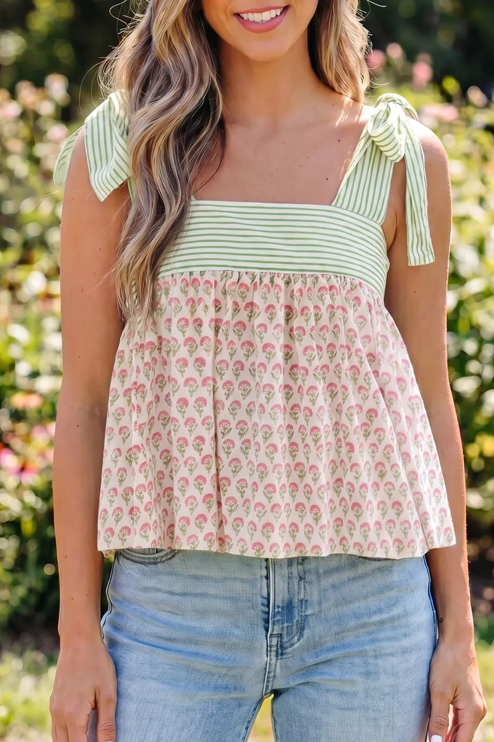 Floral Print Tie-Strap Cami, image 3