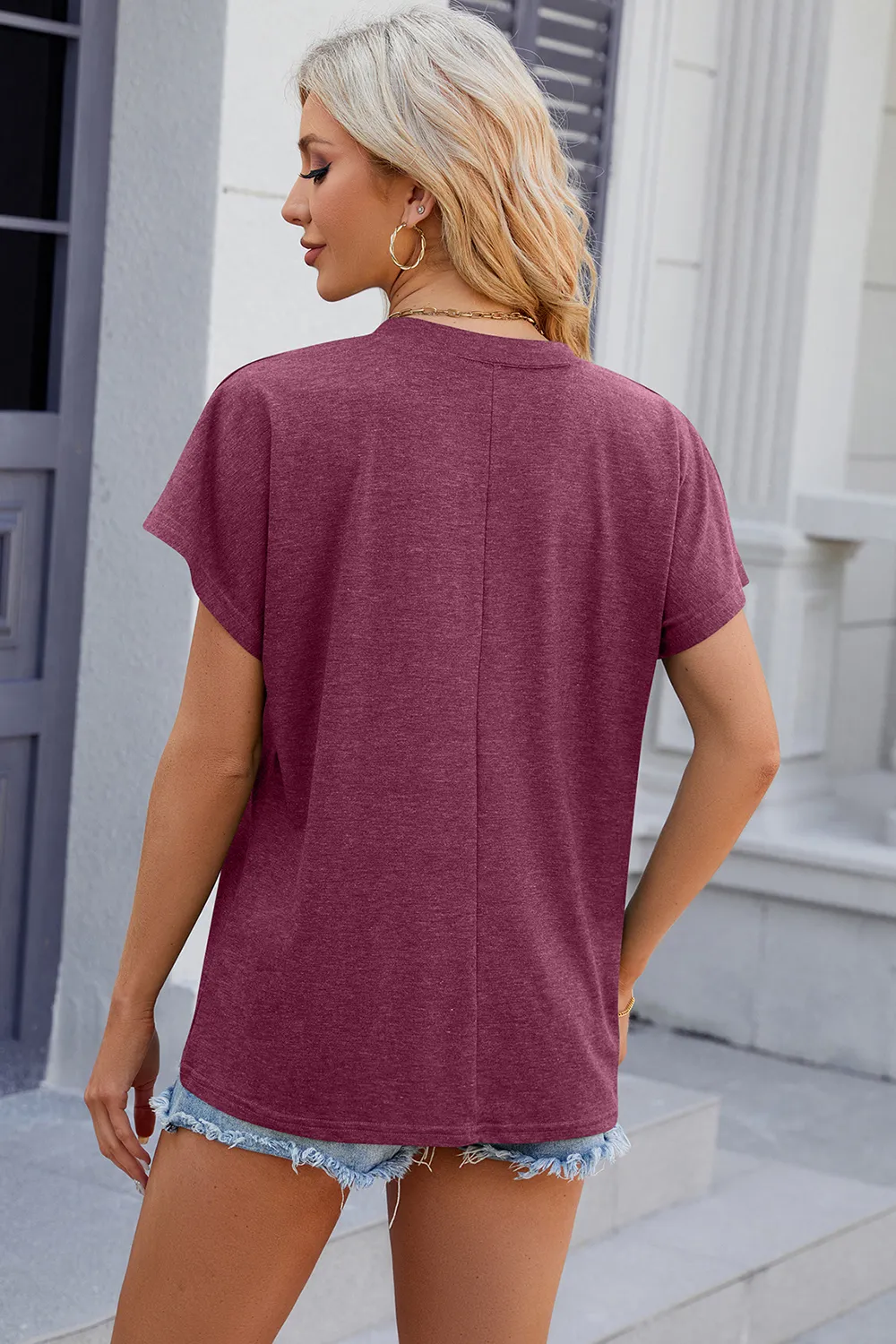 V-Neck Short Sleeve T-Shirt, image 14