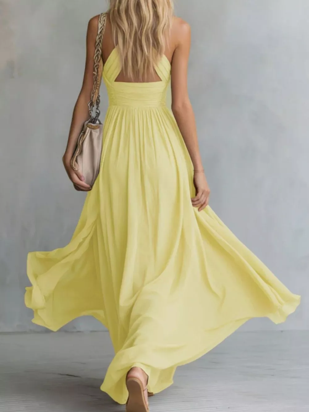 Crisscross Back Ruched Maxi Dress, image 10