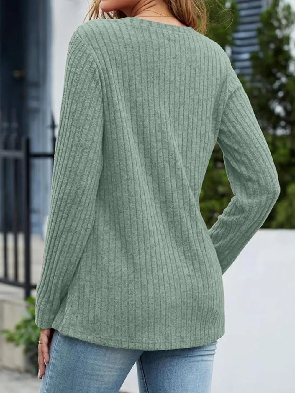 V-Neck Long Sleeve T-Shirt, image 33