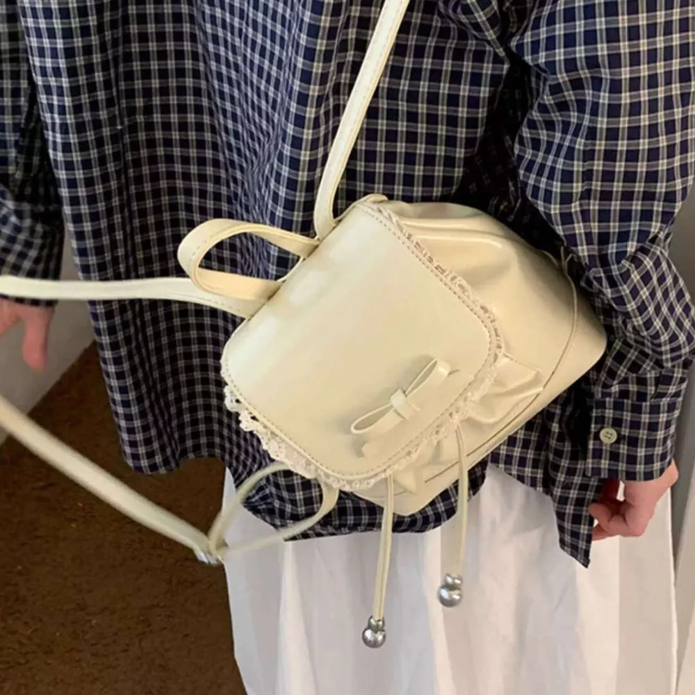 Lace Trim Bowknot Backpack Bag, image 3