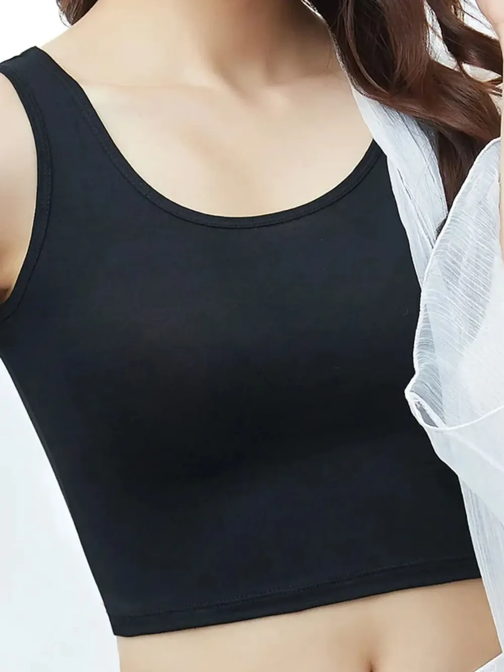 Scoop Neck Cropped Tank Top