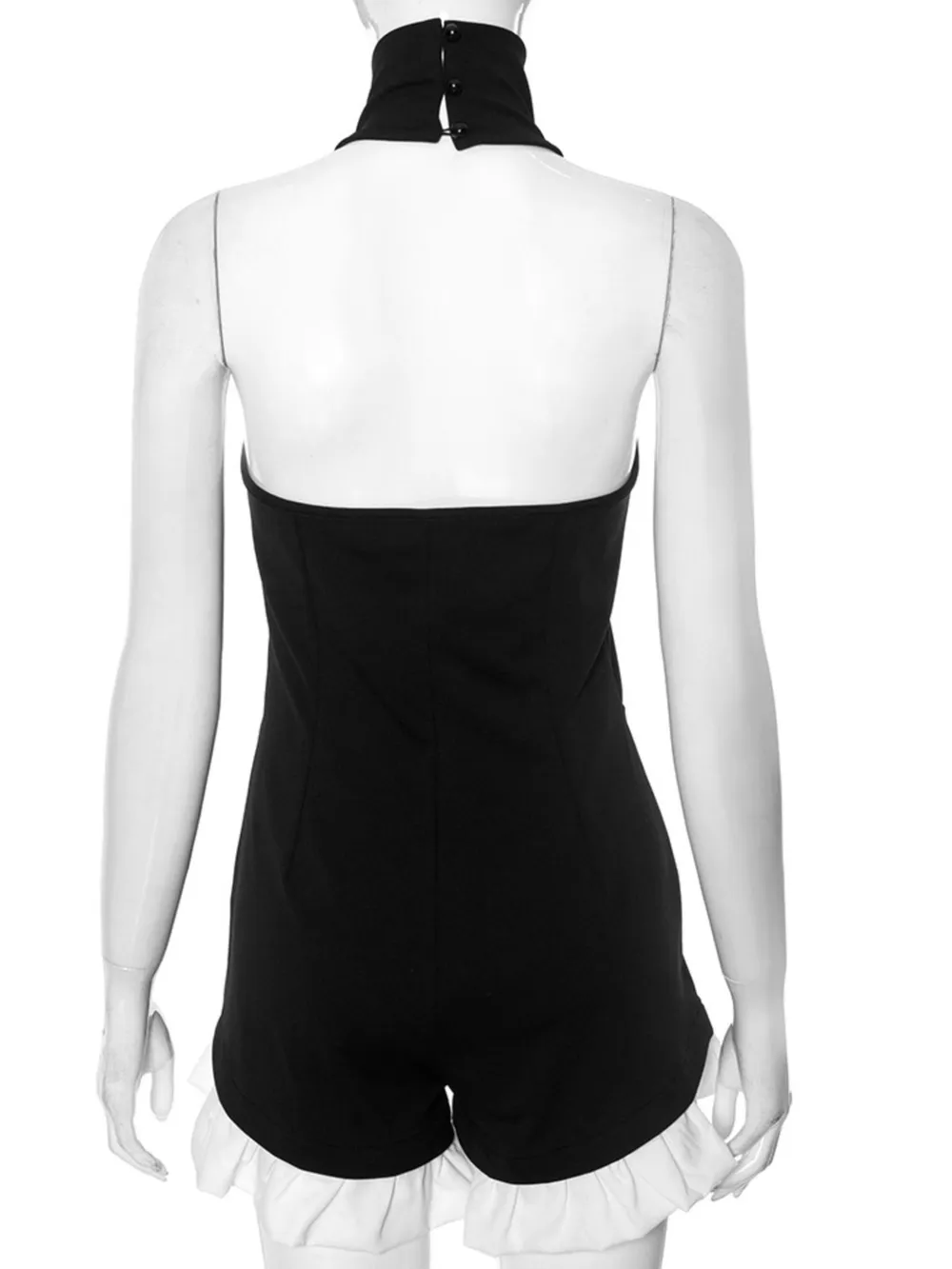 Halter Neck Ruffled Hem Romper, image 7
