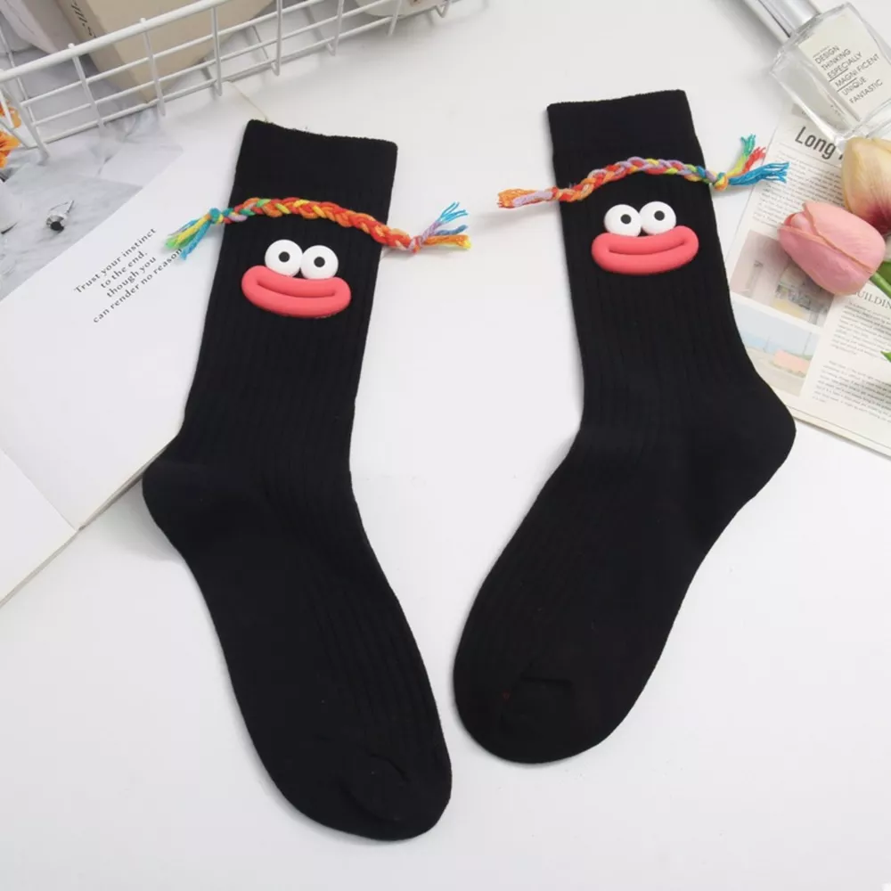 Cartoon Ribbed Knit Crew Socks, image 5