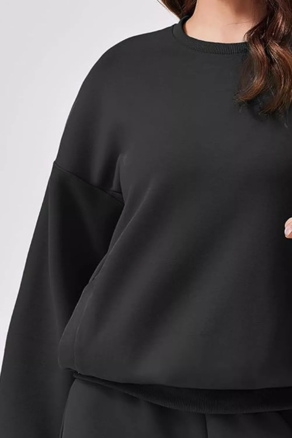 Round Neck Sweatshirt and Shorts Set, image 12