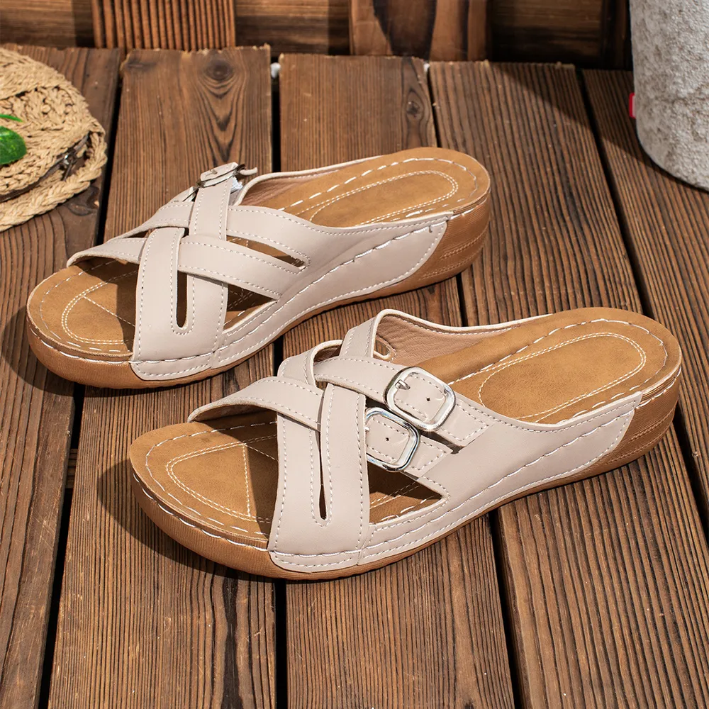 Crisscross Open Toe Platform Sandals, image 5