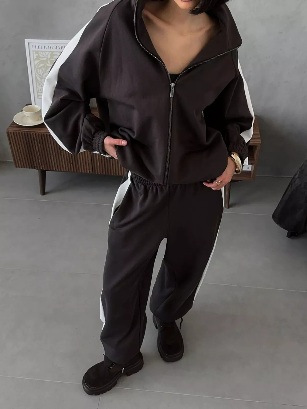 Zip Up Long Sleeve Outerwear and Pants Set, image 3