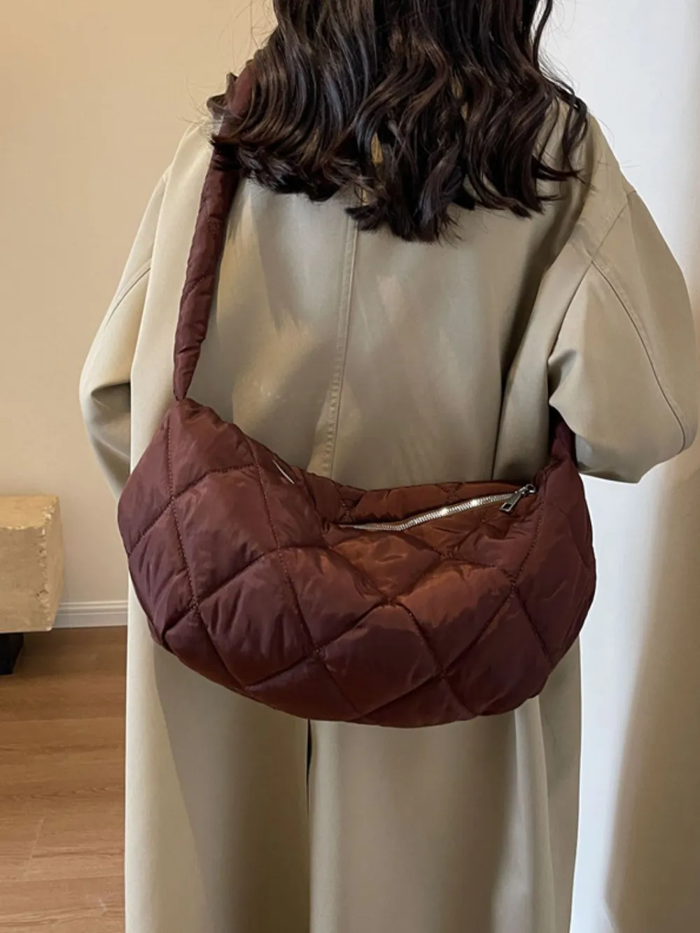 Quilted Polyester Crossbody Bag, image 3