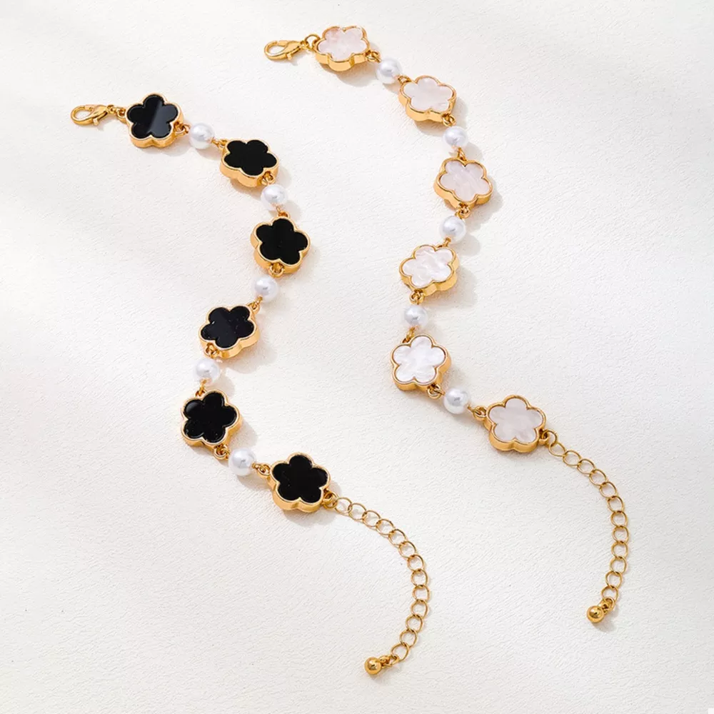 18k Gold-Plated Alloy Flower Bracelet, image 4