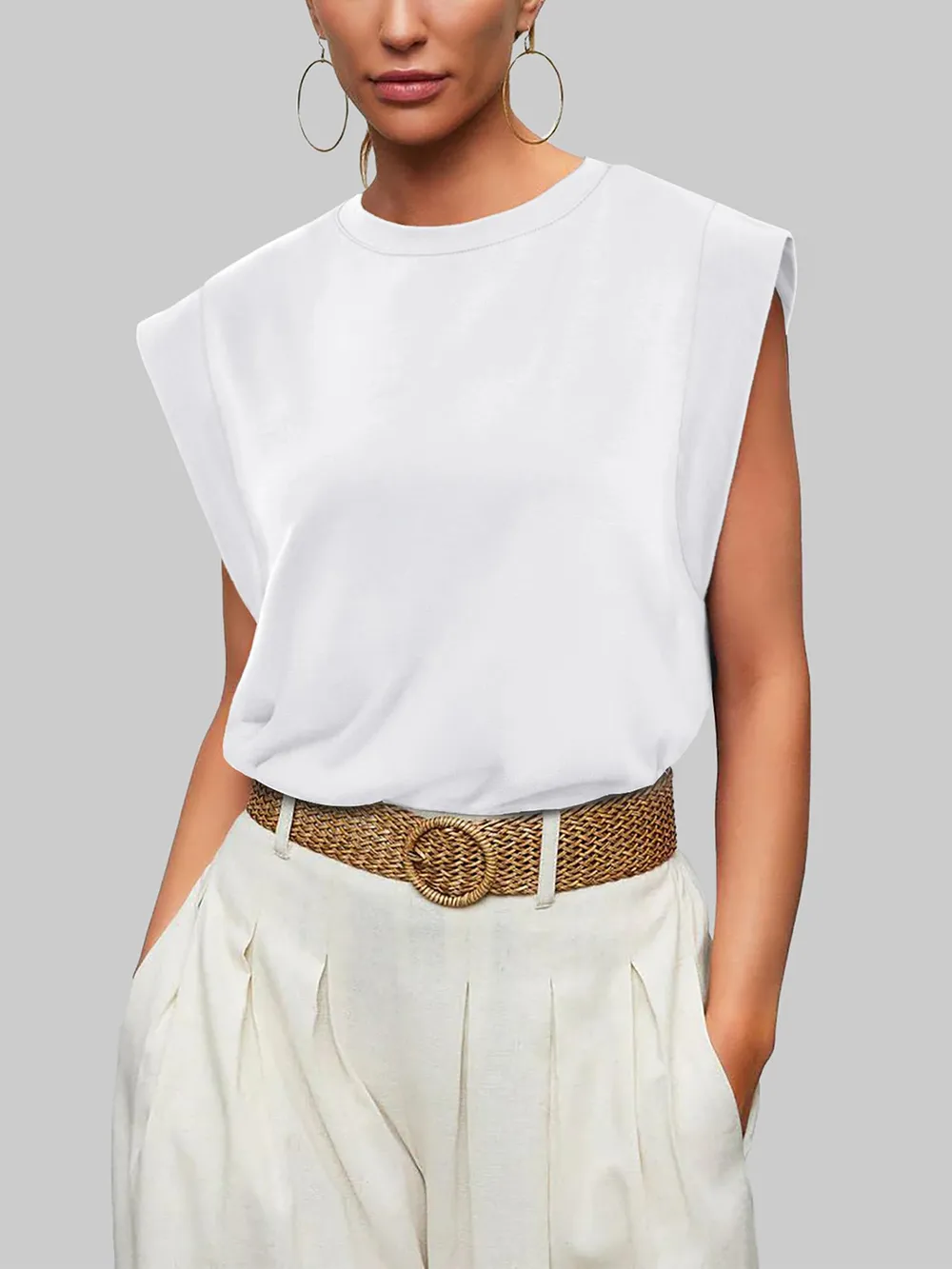 Round Neck Cap Sleeve T-Shirt, image 12