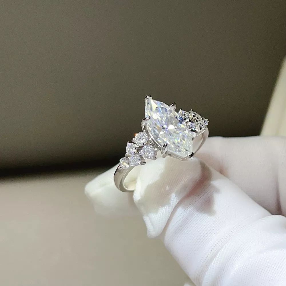 5 Carat 925 Sterling Silver Moissanite Ring, image 4