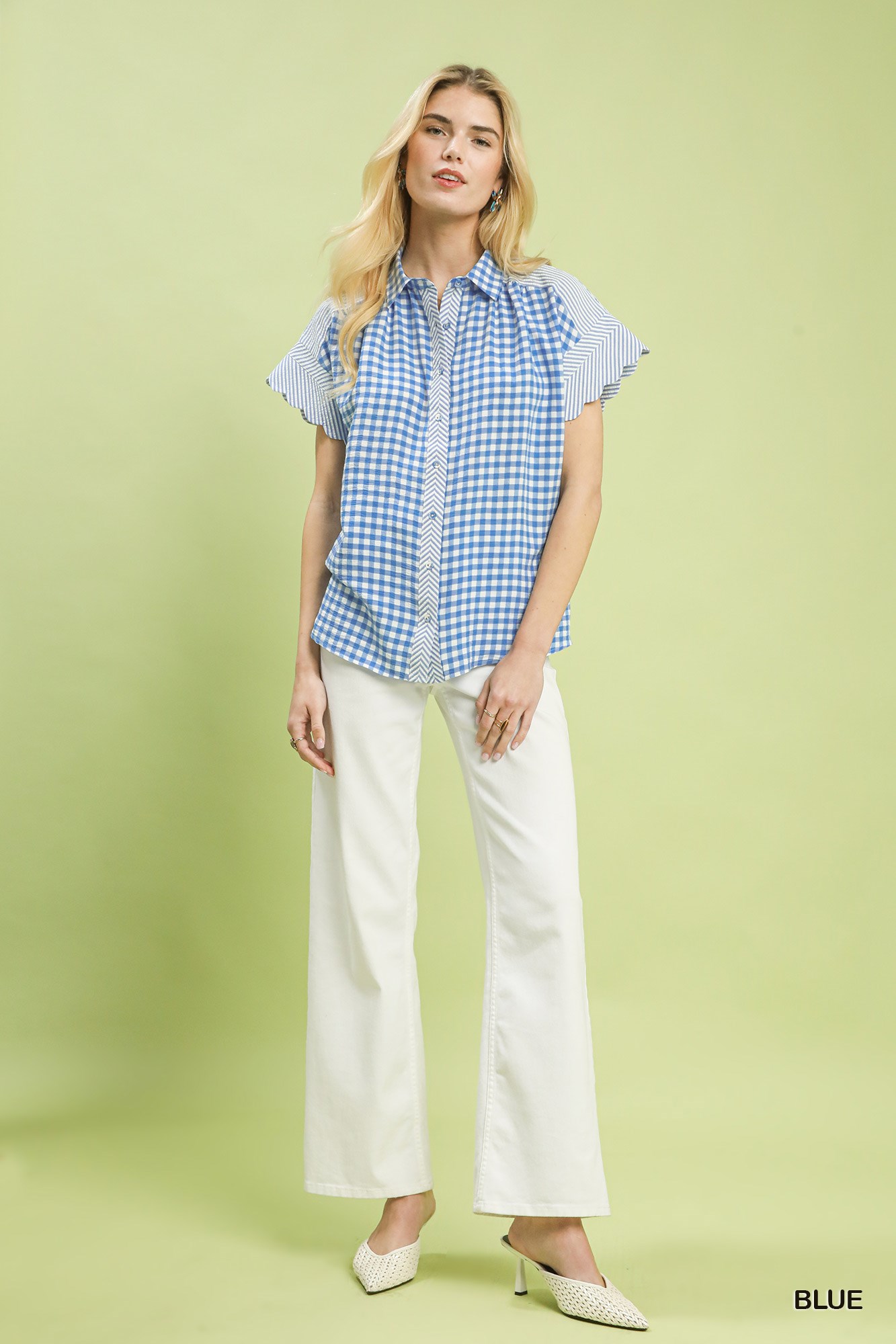 Mixed Gingham Short Sleeve Shirt, image 3