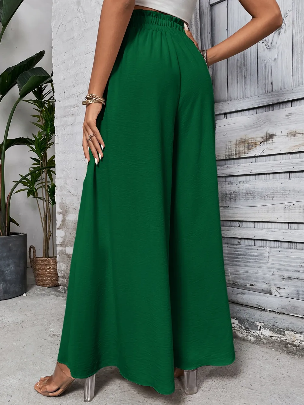 Tied High Waist Wide Leg Pants, image 13