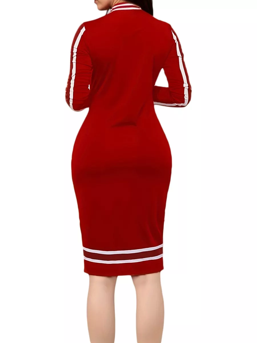Striped Bodycon Long Sleeve Dress, image 5