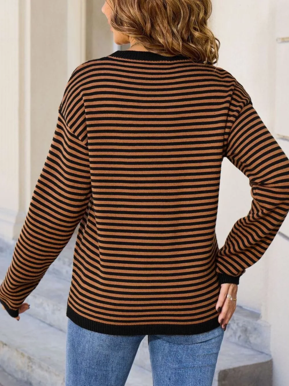 Striped Round Neck Sweater, image 5