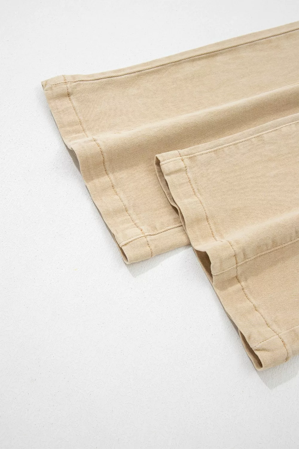 Solid Color Seamed Center Wide Leg Cropped Jeans, image 13