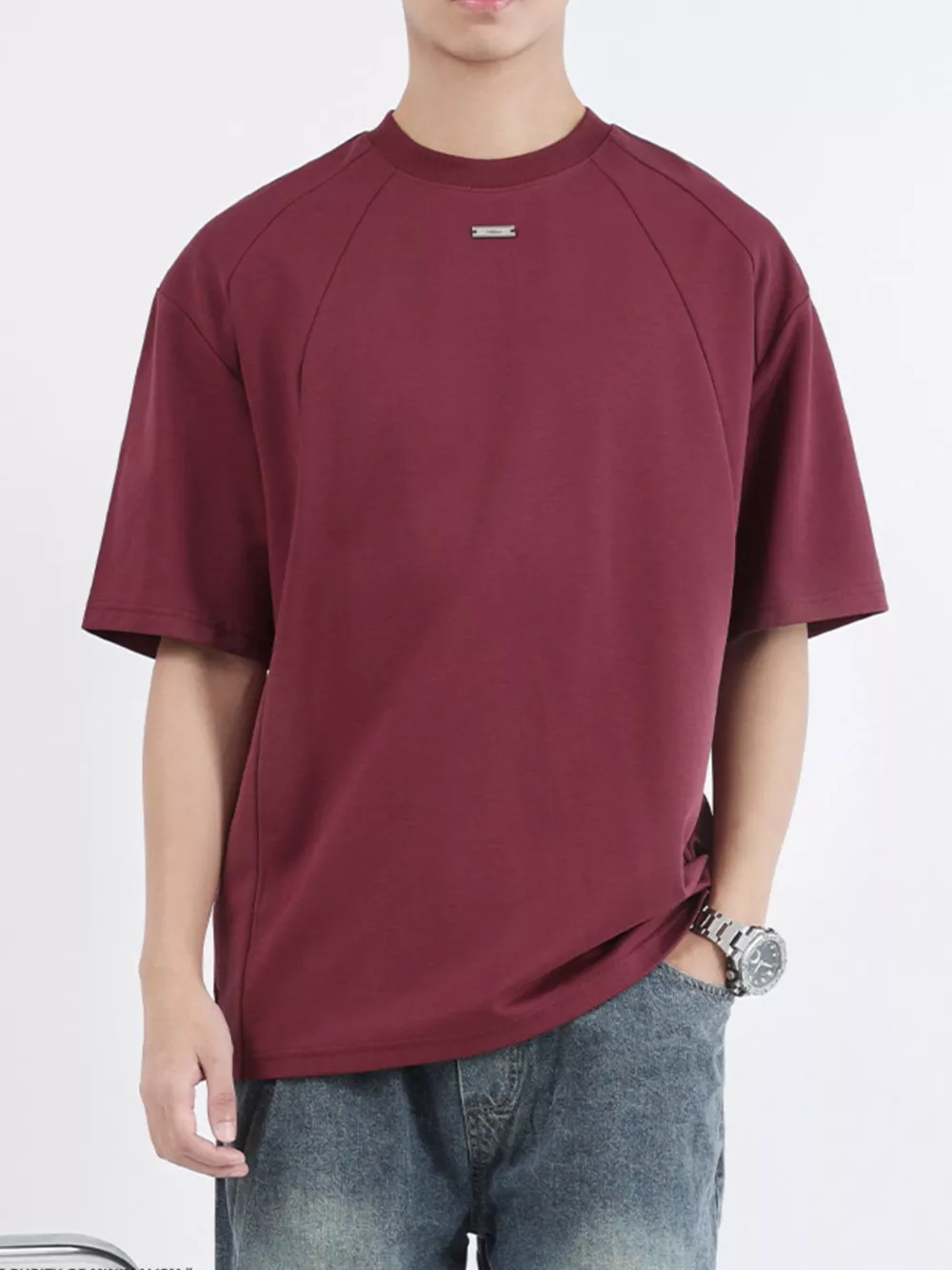 Men's Plus Size Round Neck Relaxed-Fit T-Shirt, image 3