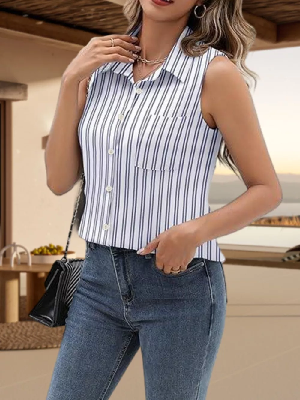 Button Up Sleeveless Shirt, image 16