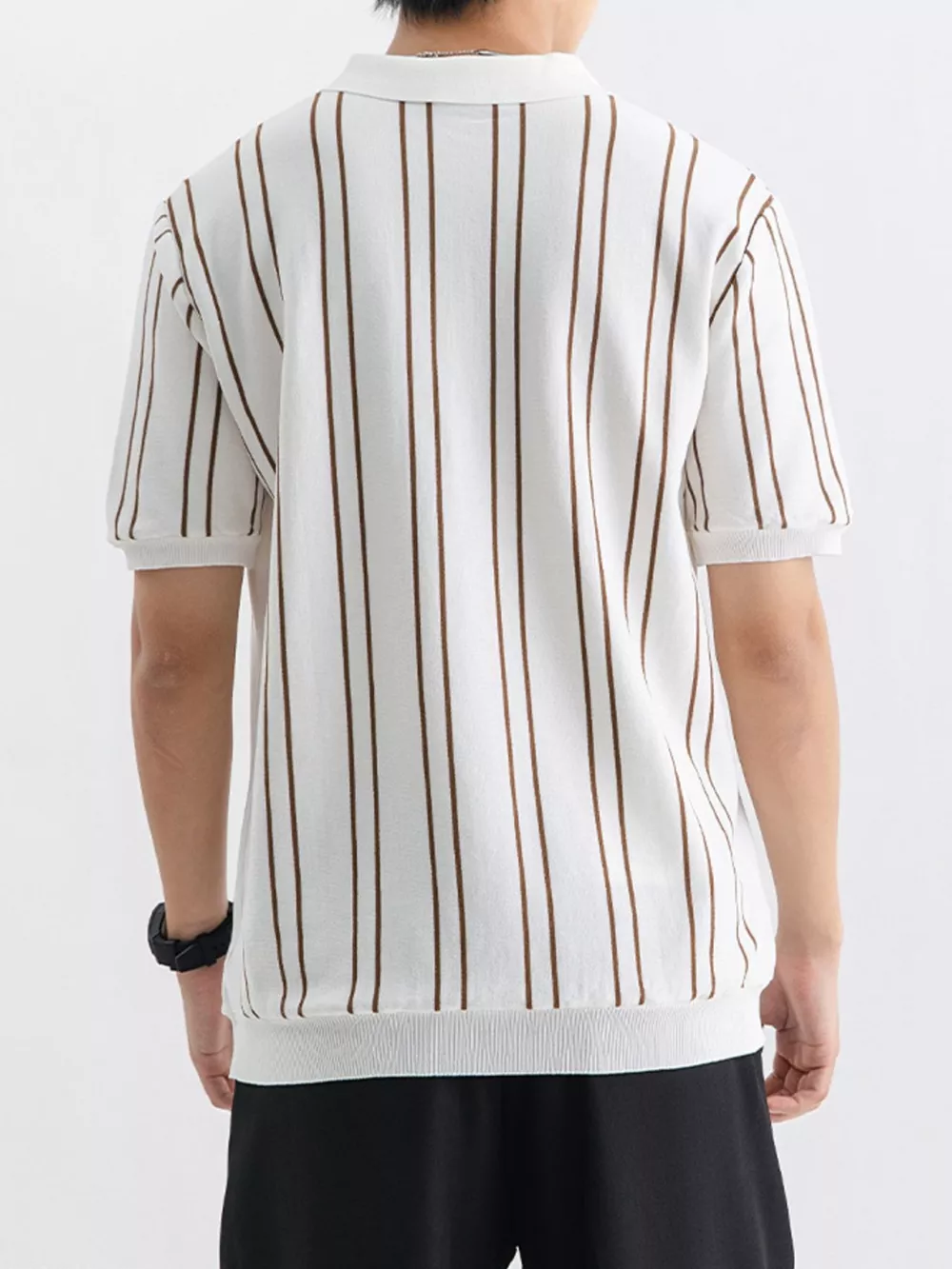 Men's Plus Size Striped Casual Fit Polo, image 8