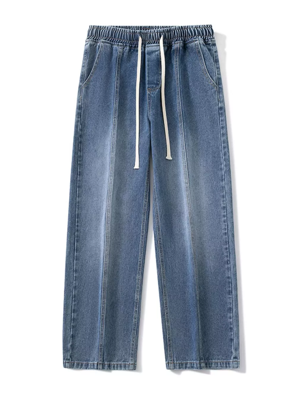 Men's Full Size Drawstring Wide Leg Jeans Plus Size, image 4