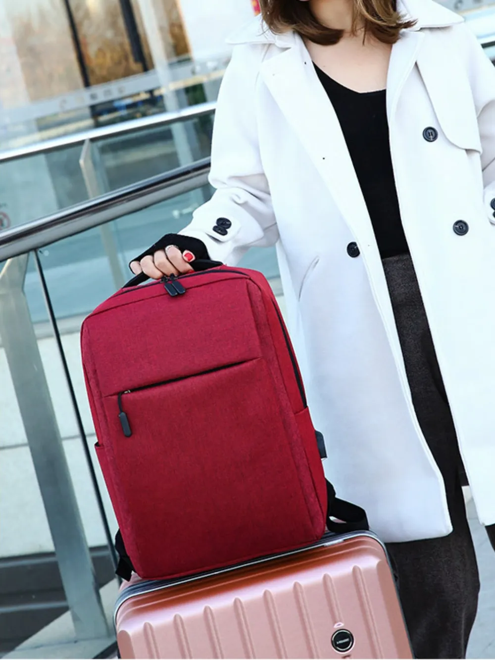 Adjustable Straps Oxford Cloth Backpack Bag, image 9