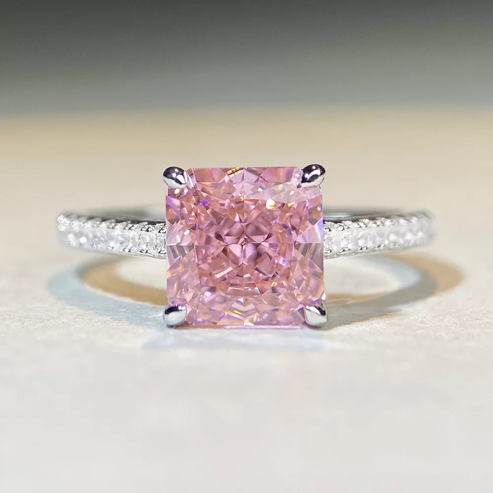925 Sterling Silver Zircon Square Ring, image 2