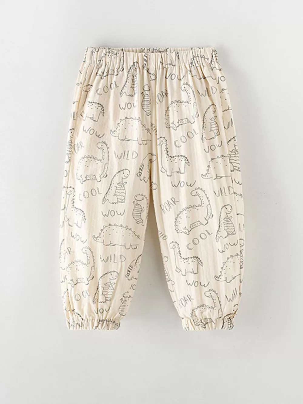 Children's Dinosaur Print Elastic Waist Pants, image 2