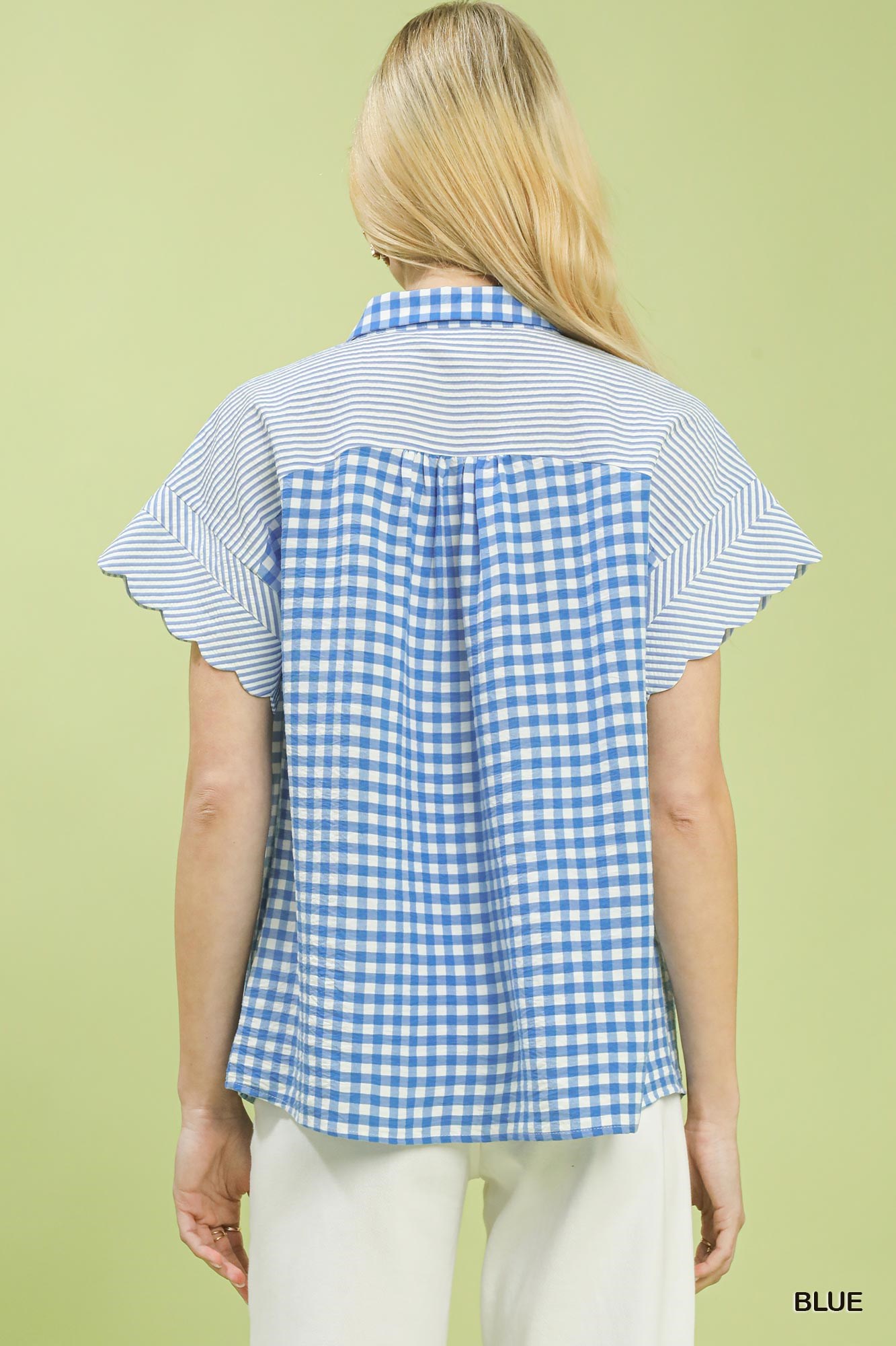 Mixed Gingham Short Sleeve Shirt, image 4