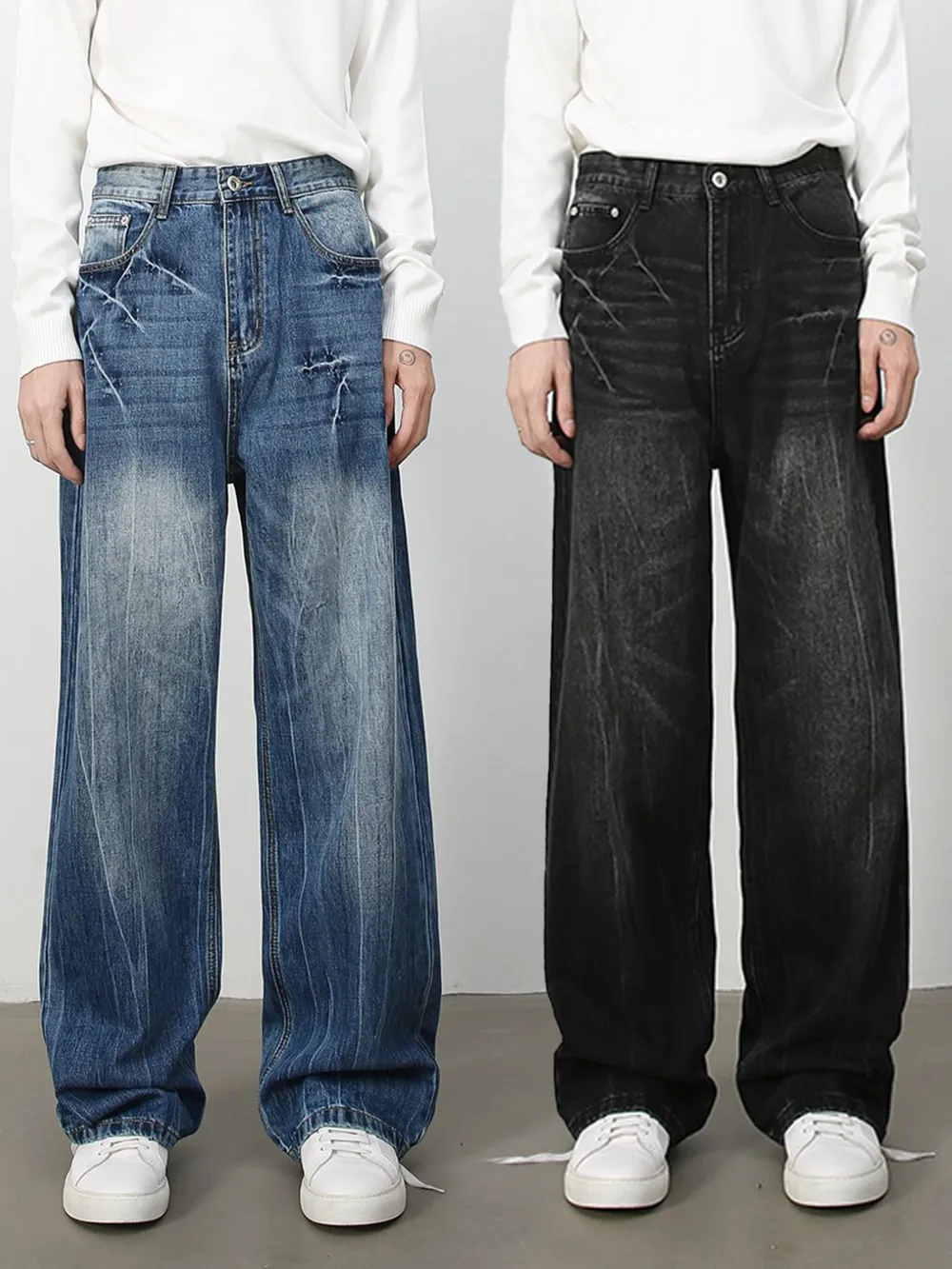 Men's Loose Fit Jeans with Pockets, image 2