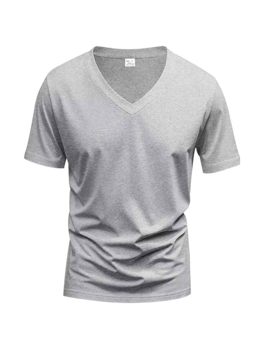 Men's Full Size Slim Fit V-Neck Basic T-Shirt Plus Size, image 17