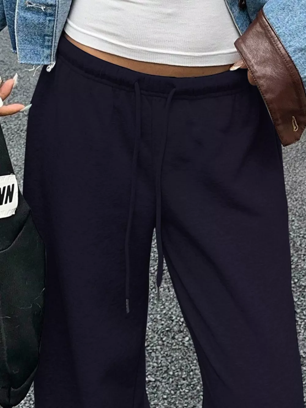 Wide Leg Drawstring Sweatpants, image 4