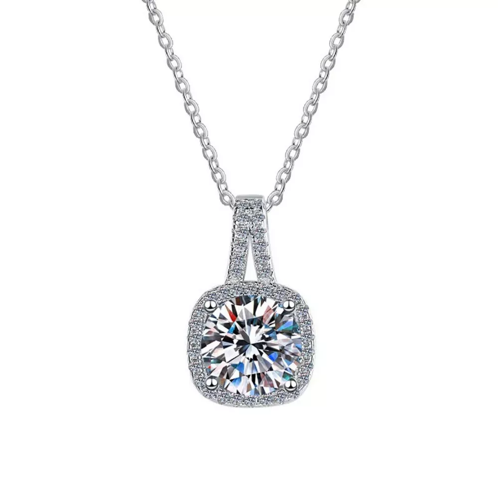 1 Carat Moissanite 925 Sterling Silver Pendant Necklace, image 7