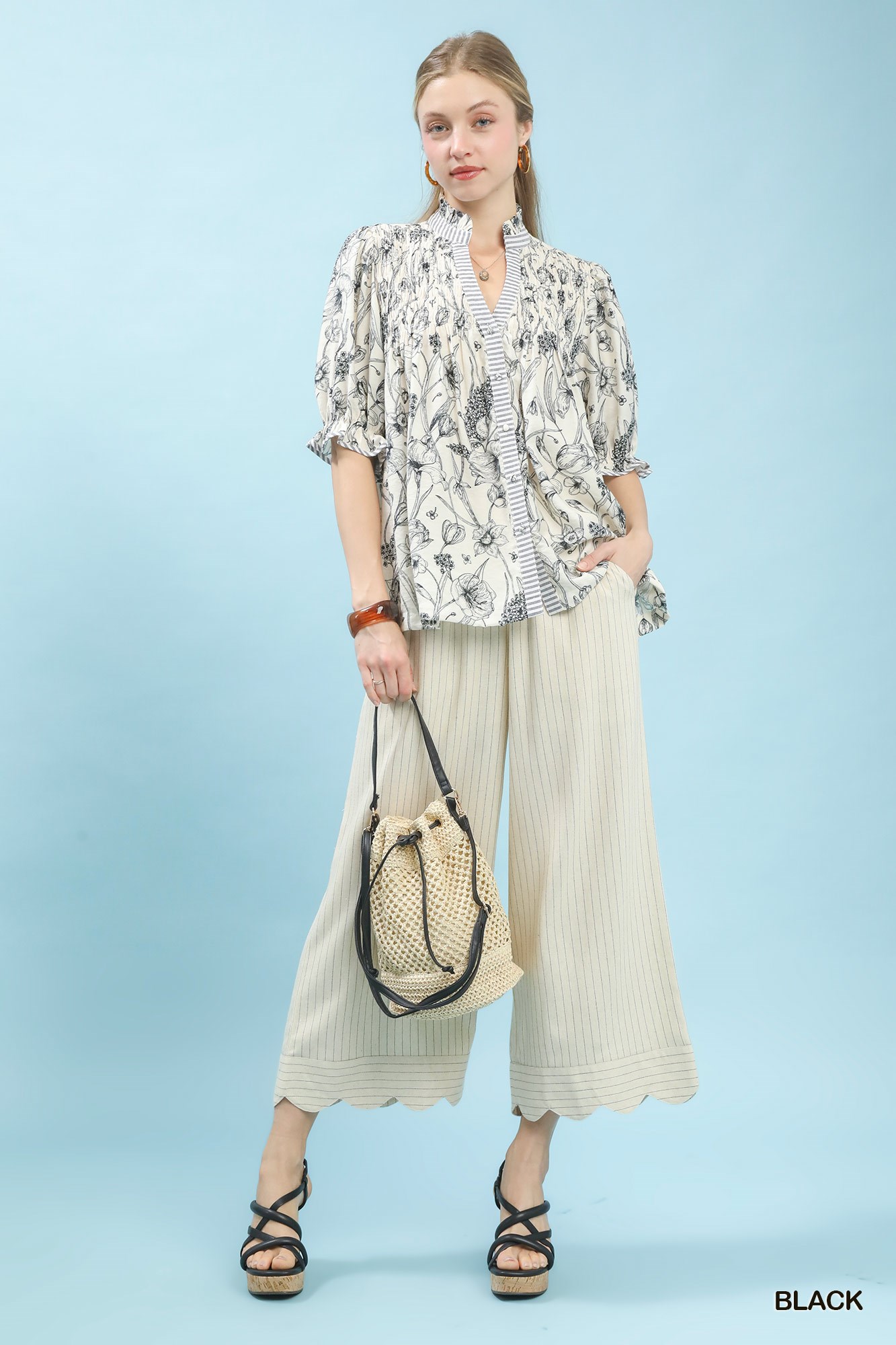 Mixed Print Button Front Top, image 4