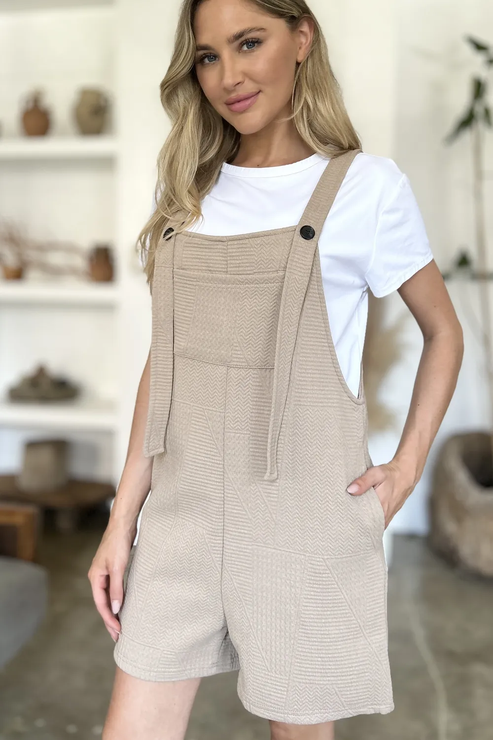 Full Size Texture Sleeveless Romper, image 14
