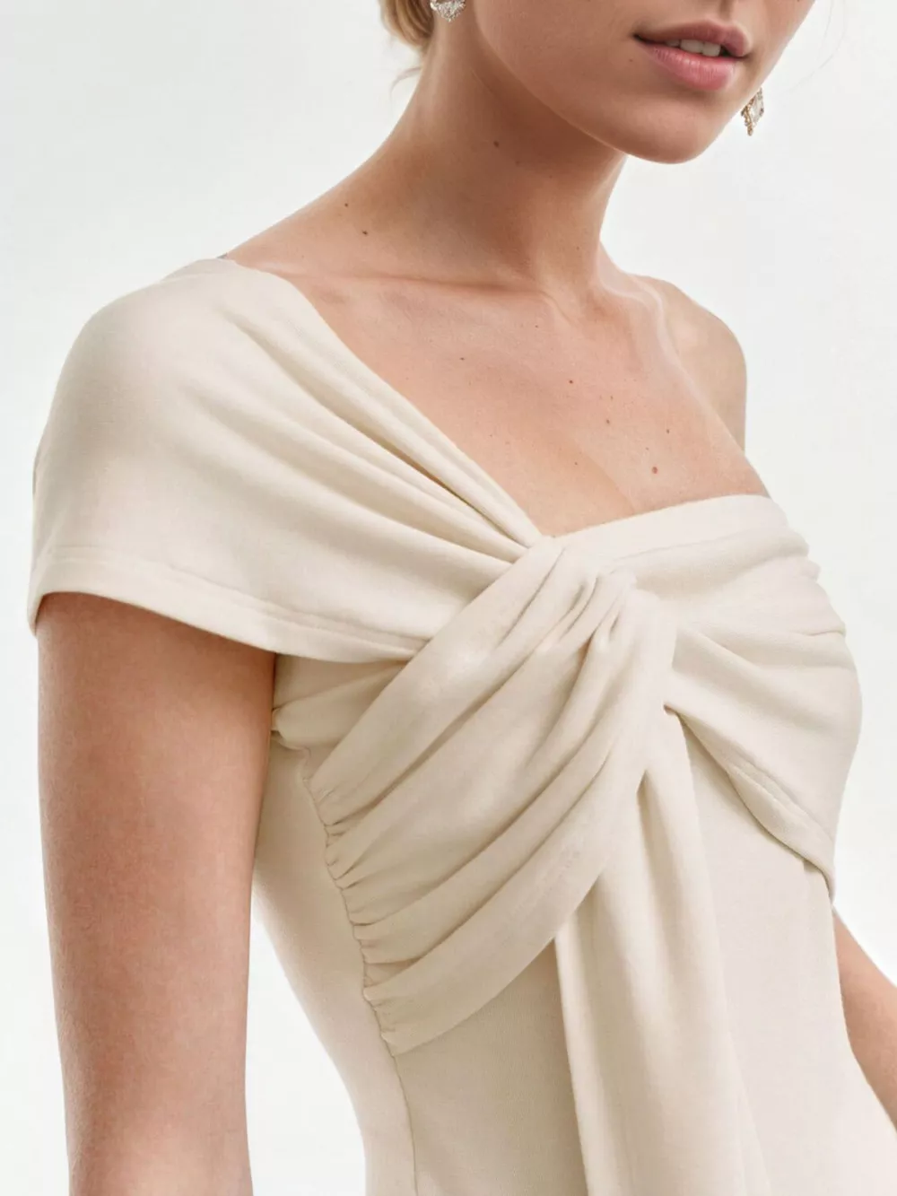 One-Shoulder Knot Detail T-Shirt, image 4