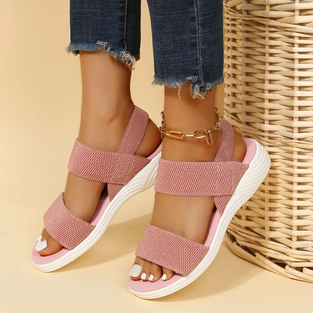 Rubber Open Toe Low Heel Sandals, image 9