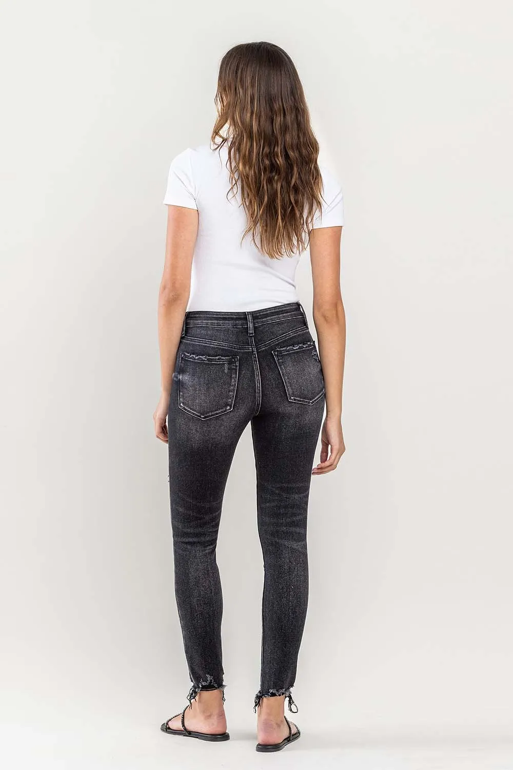 Raw Hem Cropped Skinny Jeans, image 10