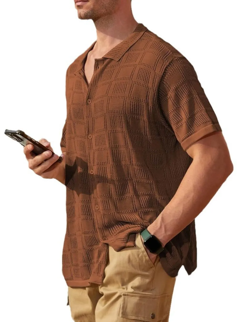 Men's Full Size Button Down Short Sleeve Plus Size, image 4