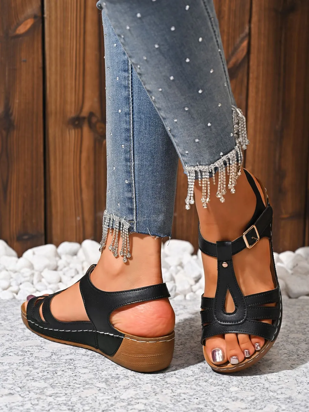 Open Toe Wedge Sandals, image 3