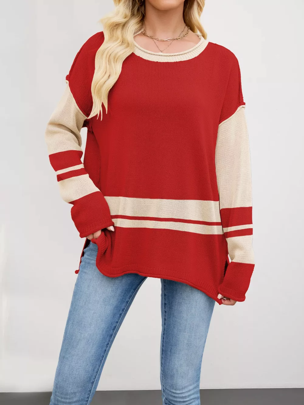 Color Block Side Slit Sweater, image 6