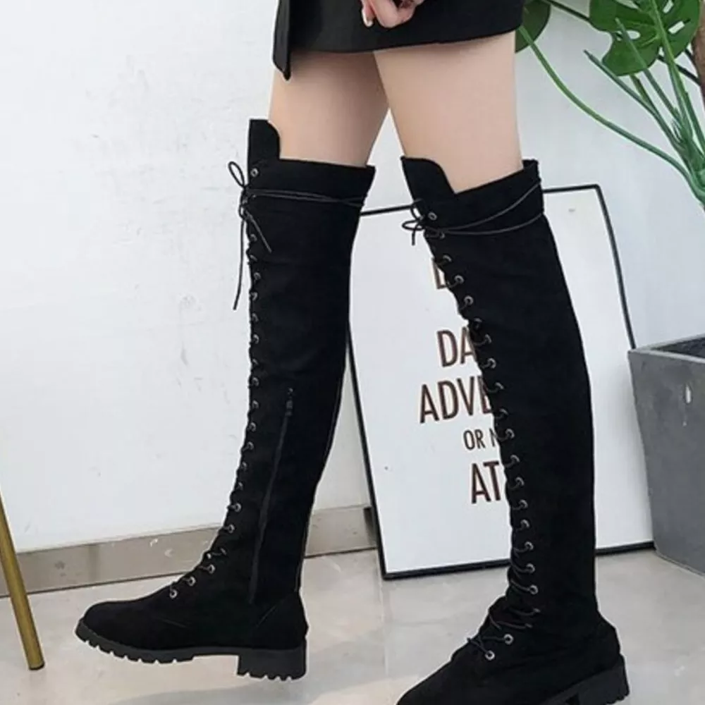 Lace-Up Over-the-Knee Boots, image 6