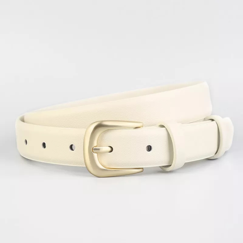 Leather Belt with Golden Buckle, image 2