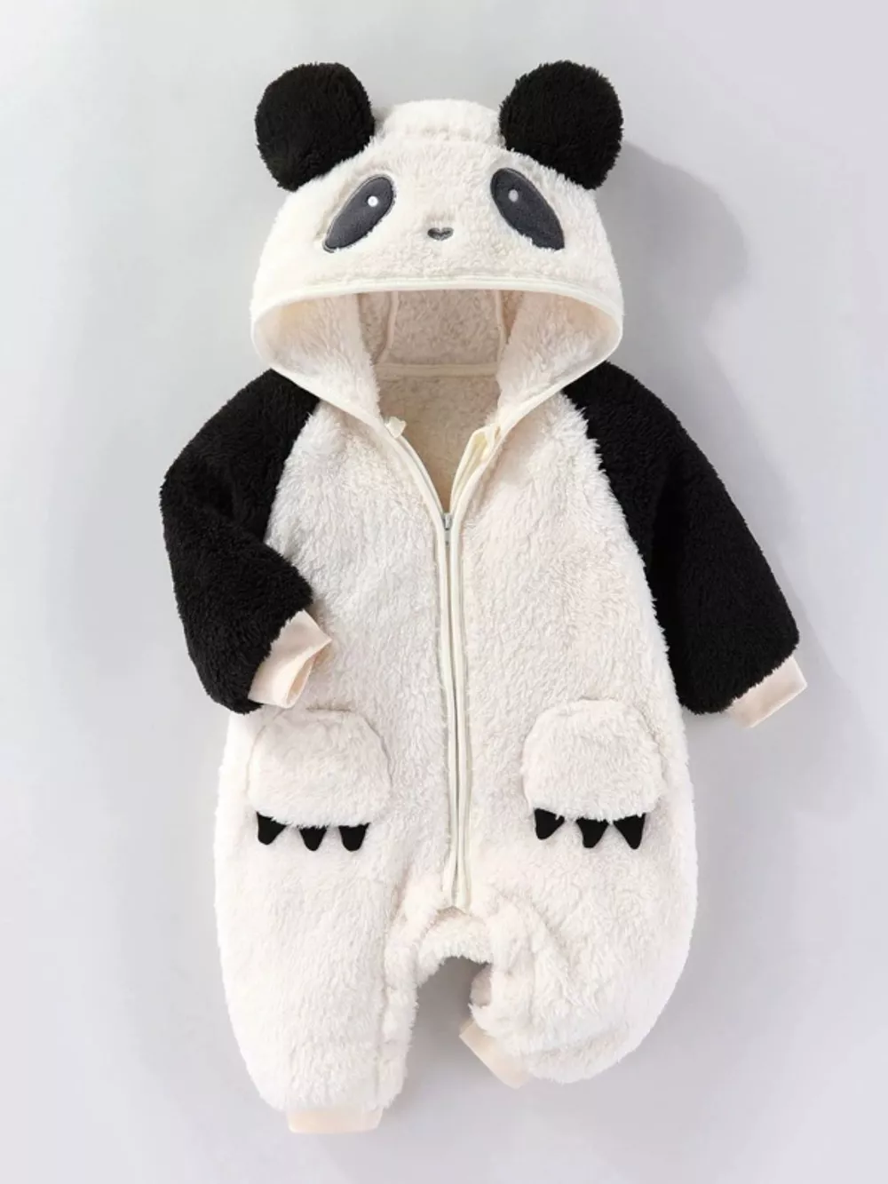 Children's Animal Plush Hooded One-Piece Jumpsuit, image 4