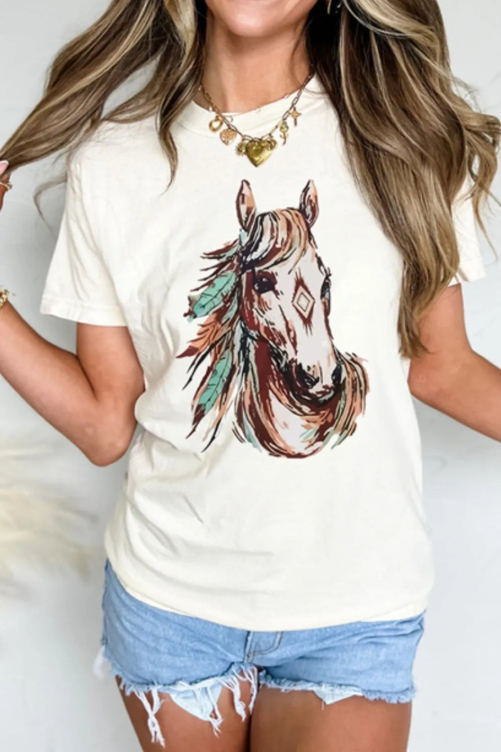 Western Aztec Horse Graphic Tee, image 3