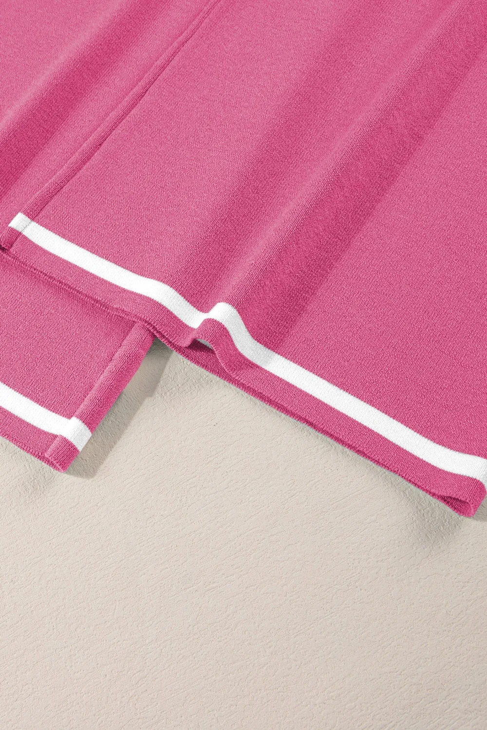 Contrast Trim Round Neck Top and Pants Set, image 12