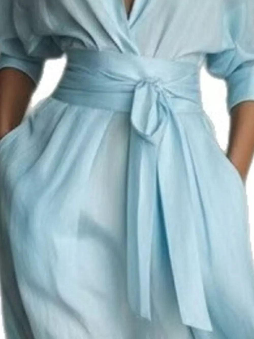 Shirt Maxi Dress with Waist-Defining Sash, image 2
