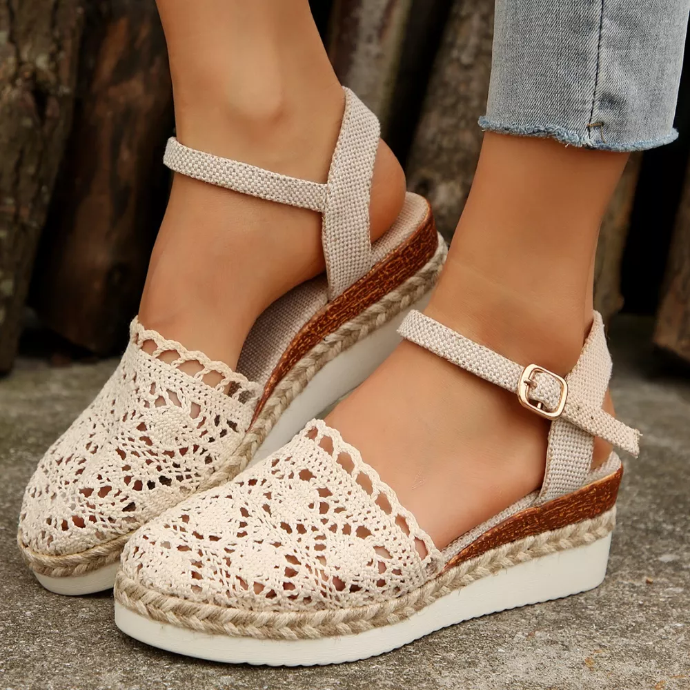 Floral Ankle Strap Espadrille Sandals, image 15